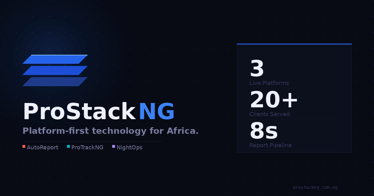 ProStack NG — Platform-first technology for Africa
